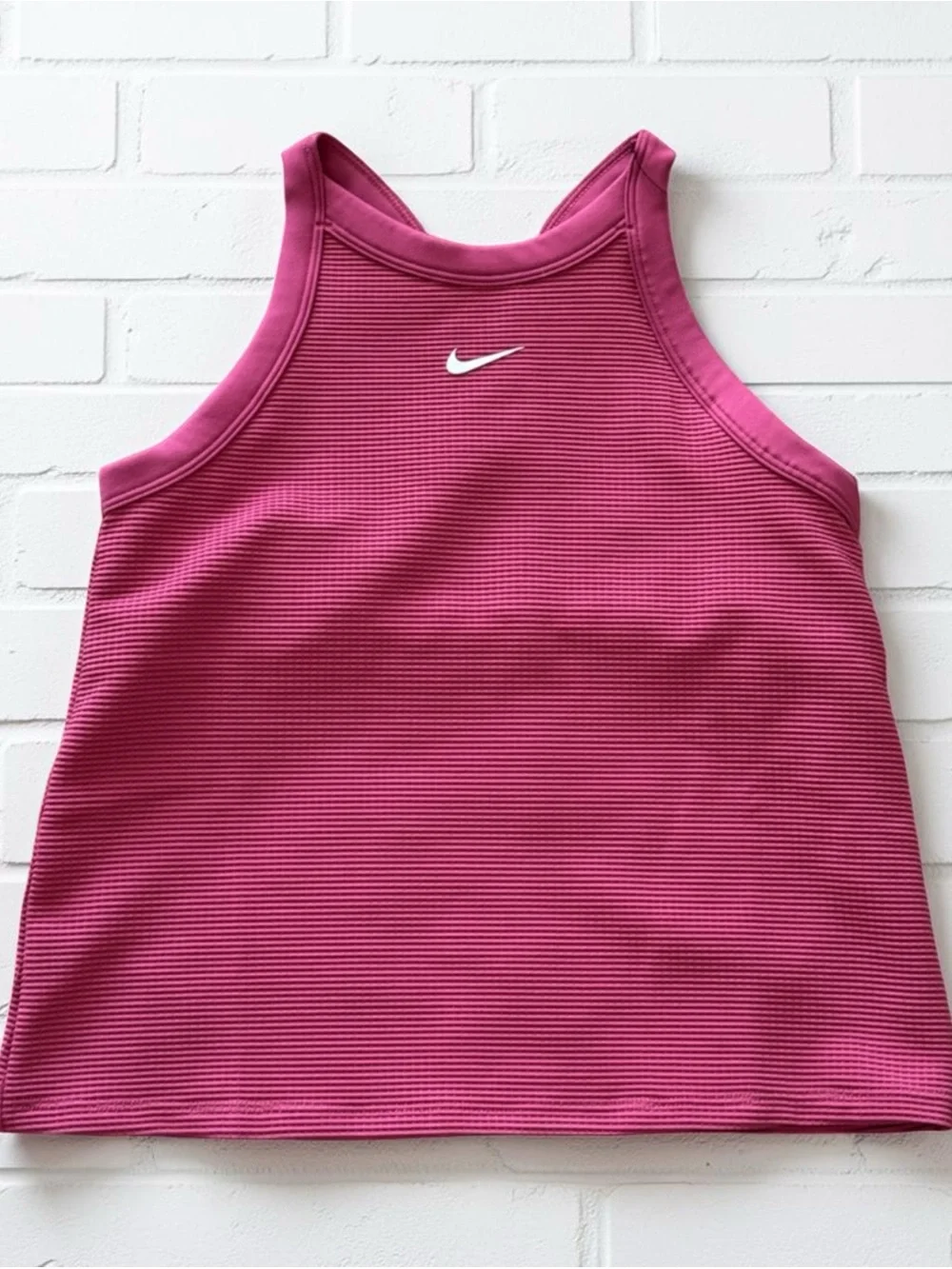 NWT Nike Girls' High-Neck Bra Tank Top | SWEET BEET/WHITE | Size L